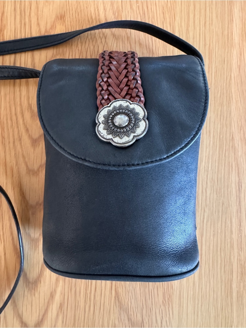 Brighton Vintage One World Braided Brown Strap and Silver Concho
